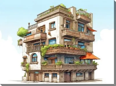 Картина маслом Балкон №112