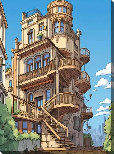 Картина маслом Балкон №113