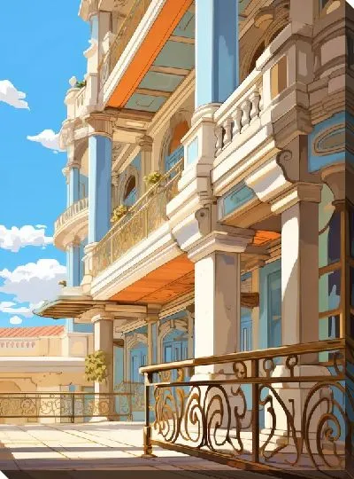 Картина маслом Балкон №122