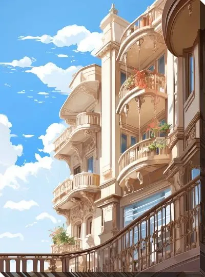 Картина маслом Балкон №123