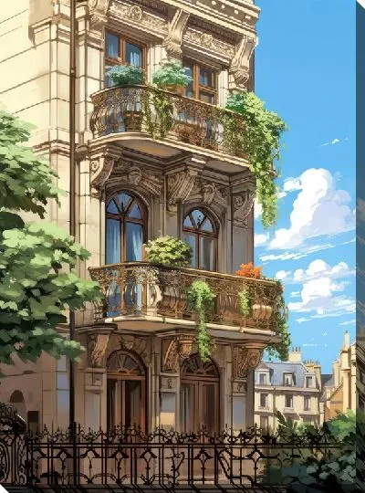 Картина маслом Балкон №125