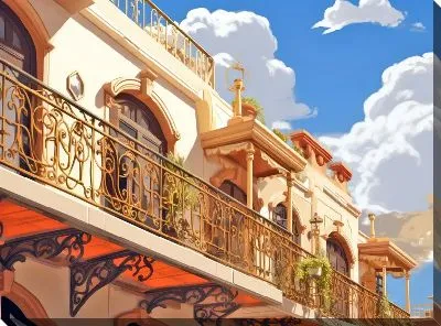 Картина маслом Балкон №126