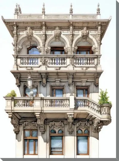 Картина маслом Балкон №129