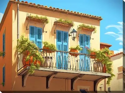 Картина маслом Балкон №131