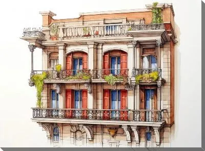 Картина маслом Балкон №132