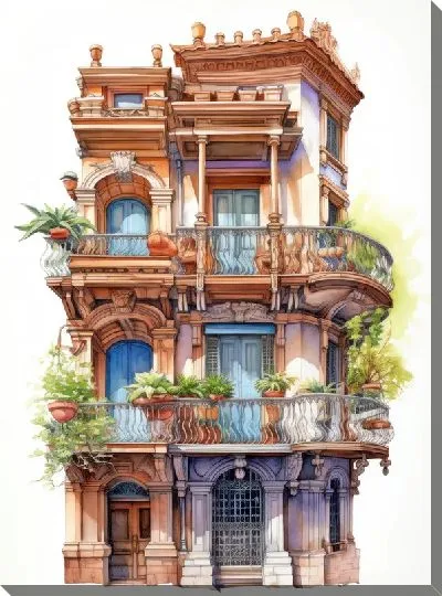 Картина маслом Балкон №133
