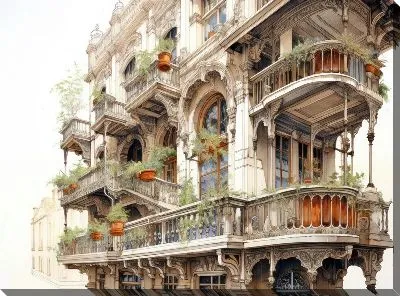 Картина маслом Балкон №146