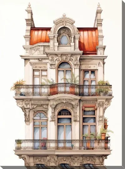 Картина маслом Балкон №147