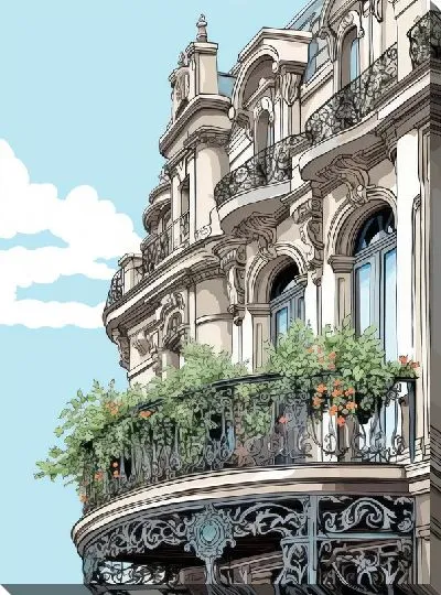 Картина маслом Балкон №148