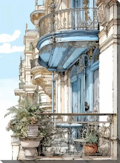 Картина маслом Балкон №150