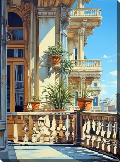 Картина маслом Балкон №158