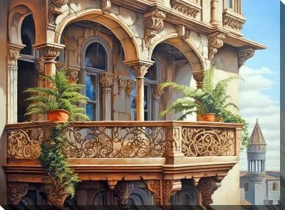 Картина маслом Балкон №159