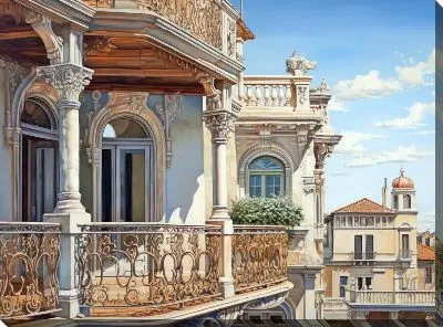 Картина маслом Балкон №160