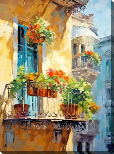 Картина маслом Балкон №161