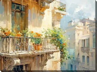 Картина маслом Балкон №163