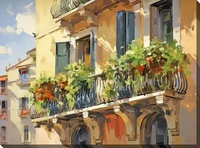 Картина маслом Балкон №166