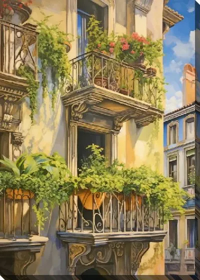 Картина маслом Балкон №167