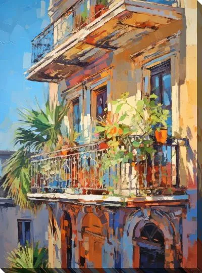 Картина маслом Балкон №168