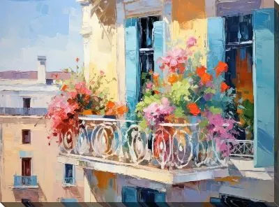 Картина маслом Балкон №172