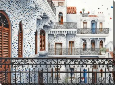 Картина маслом Балкон №174