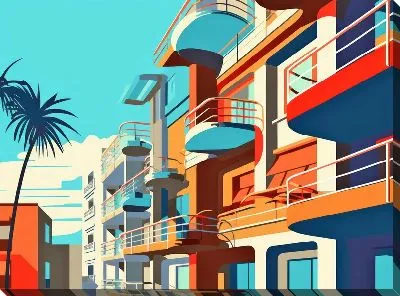 Картина маслом Балкон №178