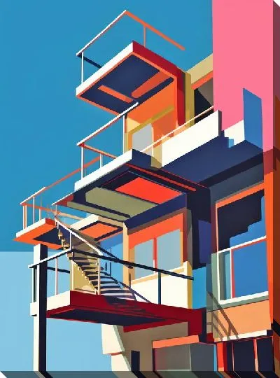 Картина маслом Балкон №179