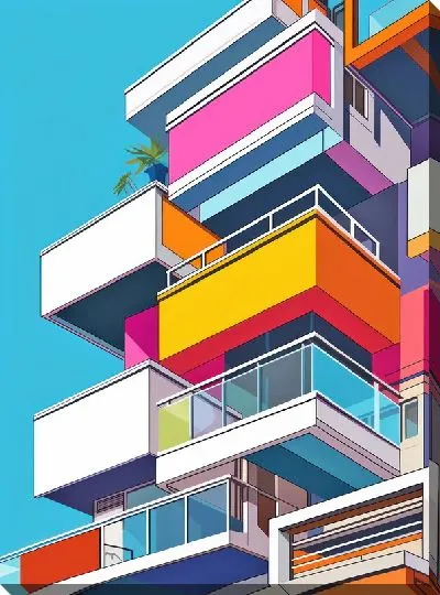 Картина маслом Балкон №181