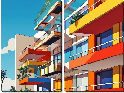 Модульная картина Балкон №183