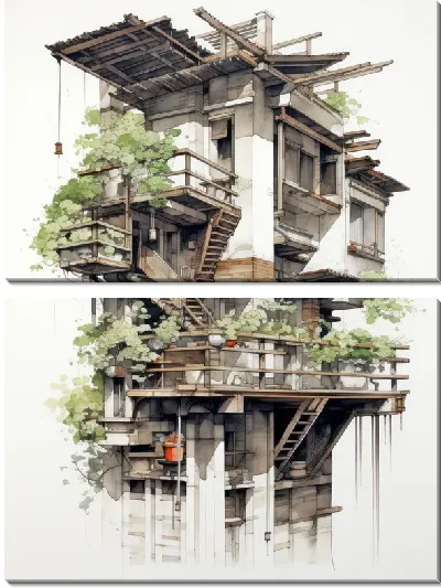 Модульная картина Балкон №189