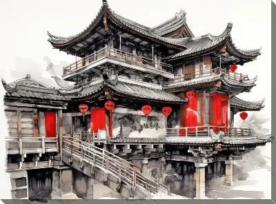 Картина маслом Балкон №191