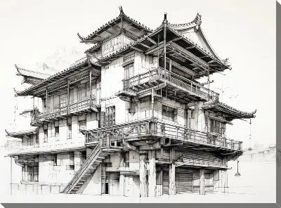 Картина маслом Балкон №192