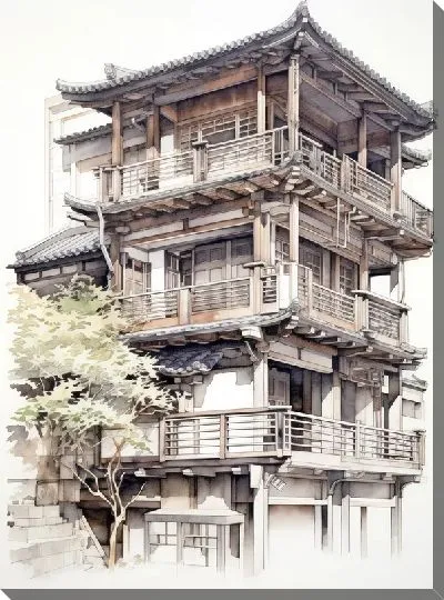 Картина маслом Балкон №193