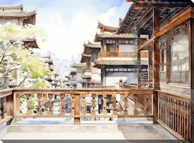 Картина маслом Балкон №194