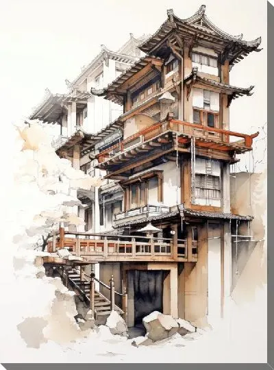 Картина маслом Балкон №197