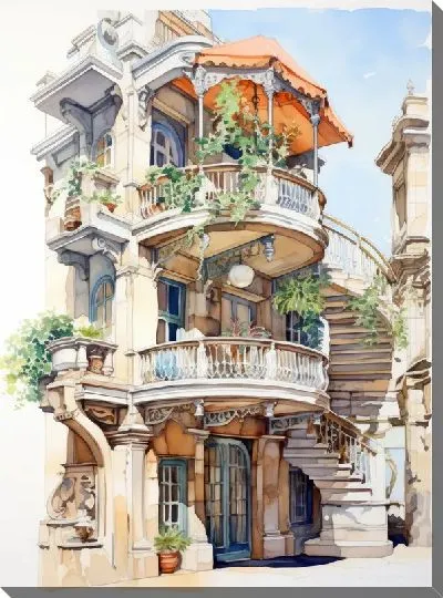 Картина маслом Балкон №202