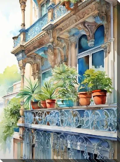 Картина маслом Балкон №205