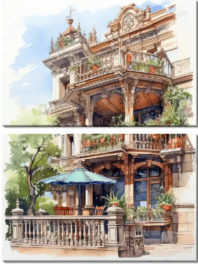 Модульная картина Балкон №206