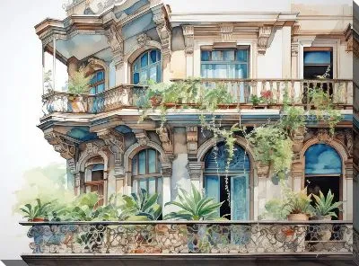 Картина маслом Балкон №207
