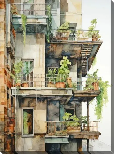 Картина маслом Балкон №208