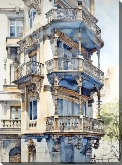 Картина маслом Балкон №210