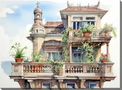 Картина маслом Балкон №212