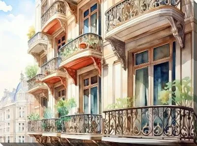 Картина маслом Балкон №214