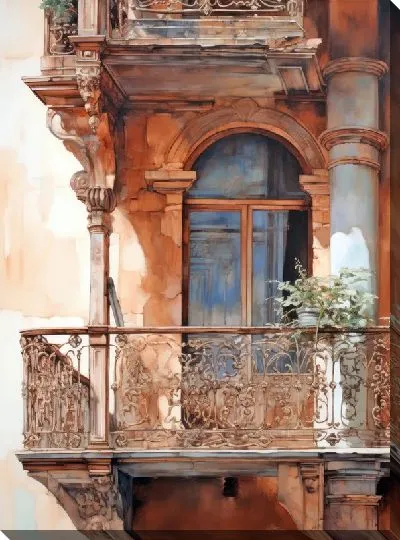 Картина маслом Балкон №215