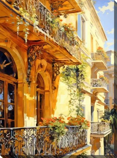 Картина маслом Балкон №217