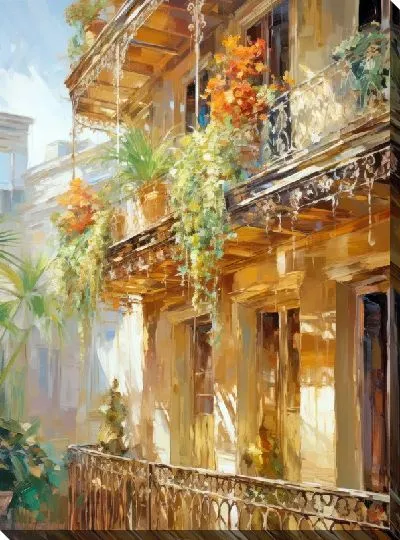 Картина маслом Балкон №218