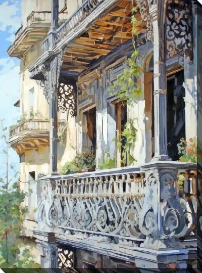 Картина маслом Балкон №220