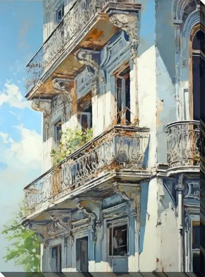 Картина маслом Балкон №221