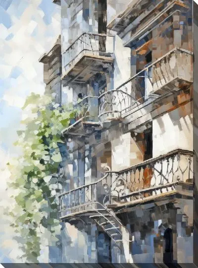 Картина маслом Балкон №223