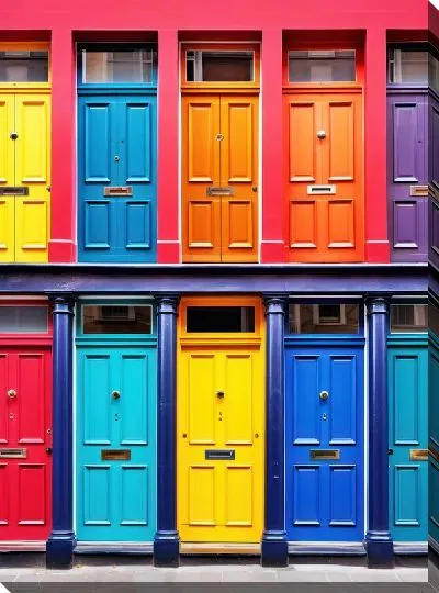 Картина маслом Яркие двери №2