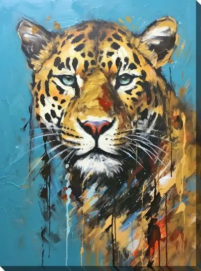 Картина маслом Львица в стиле арт мастихин №3